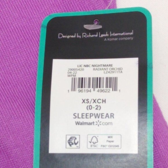 Nightmare Before Christmas Sleep Wear XS/XCH (0-2) Halloween Tim Burton's NWT - Picture 5 of 7